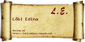 Lőbl Edina névjegykártya